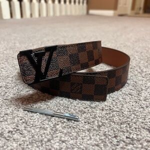 Louis Vuitton Brown Checkered Belt